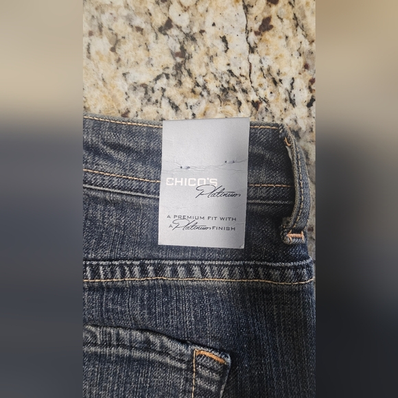 NWT..Chico's Platinum Blue Denim Jeans SIZE 2 - Picture 8 of 14